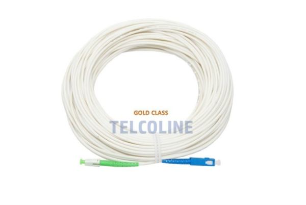 NFO Patch cord, SC UPC-SC APC, Singlemode 9 125, G.657B3, Simplex, 3mm, LSOH, 10m, white