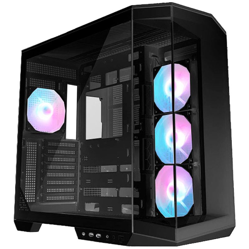 Chassis MSI MAG PANO 100R PZ, ATX, Mid Tower, 4x Pre-installed ARGB Fan, 518.7 x 290 x 482mm, Black