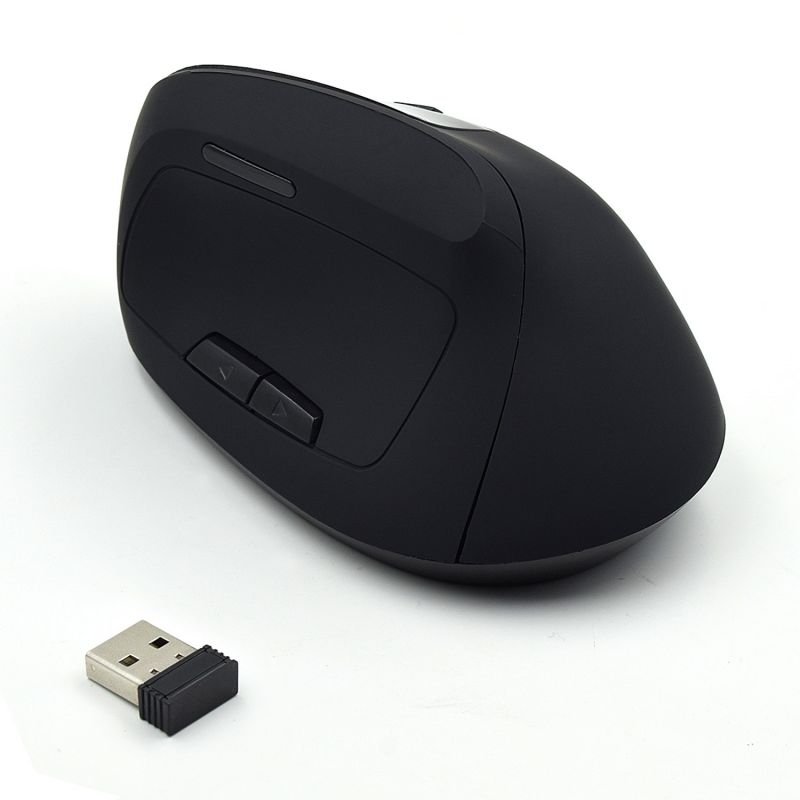 Mouse Ewent Wireless Ergonomic Vertical, 1600dpi, black, USB