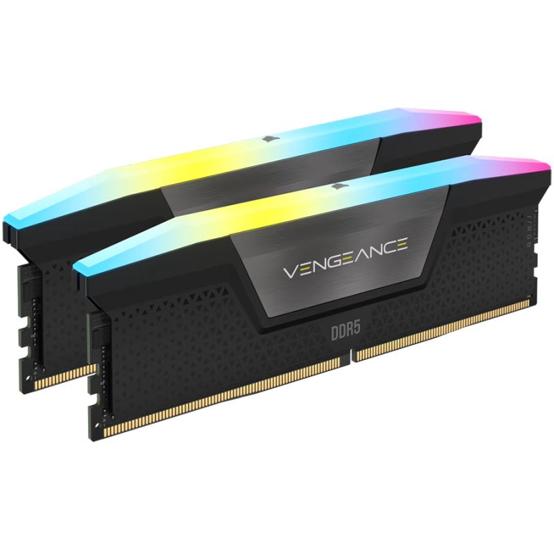 CORSAIR VENGEANCE RGB DDR5 64GB (2 x 32GB) DDR5 5200 CL40-40-40-77 1.25V Intel XMP - BLACK