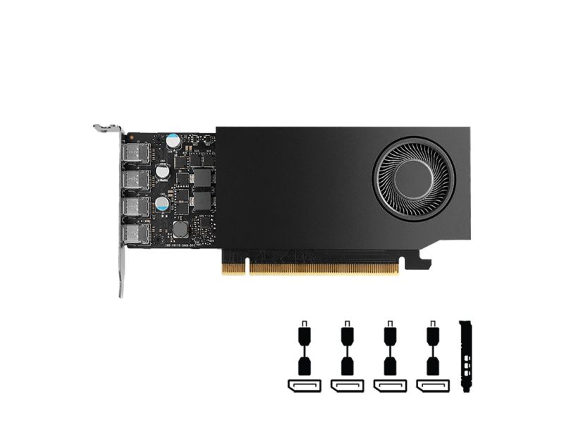 VGA Nvidia RTX A1000, 8GB GDDR6, PCIe 4.0 x8, 4x mDP-DP, Low Profile, PNY