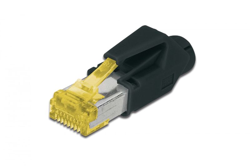CAT 6A modular RJ45 Plug, Hirose TM31 8P8C, shielded, for round cable, incl. hood