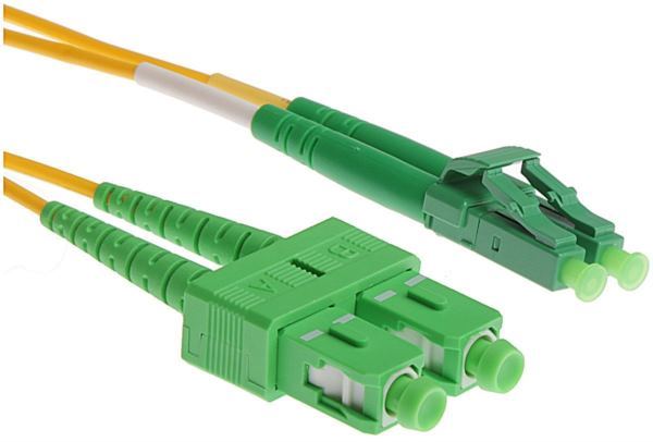 NFO Patch cord, LC APC-SC APC, Singlemode 9 125, G.657A2, Duplex, 1m