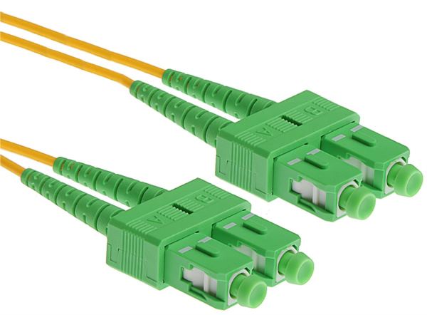 NFO Patch cord, SC APC-SC APC, Singlemode 9 125, G.657A2, Duplex, 10m