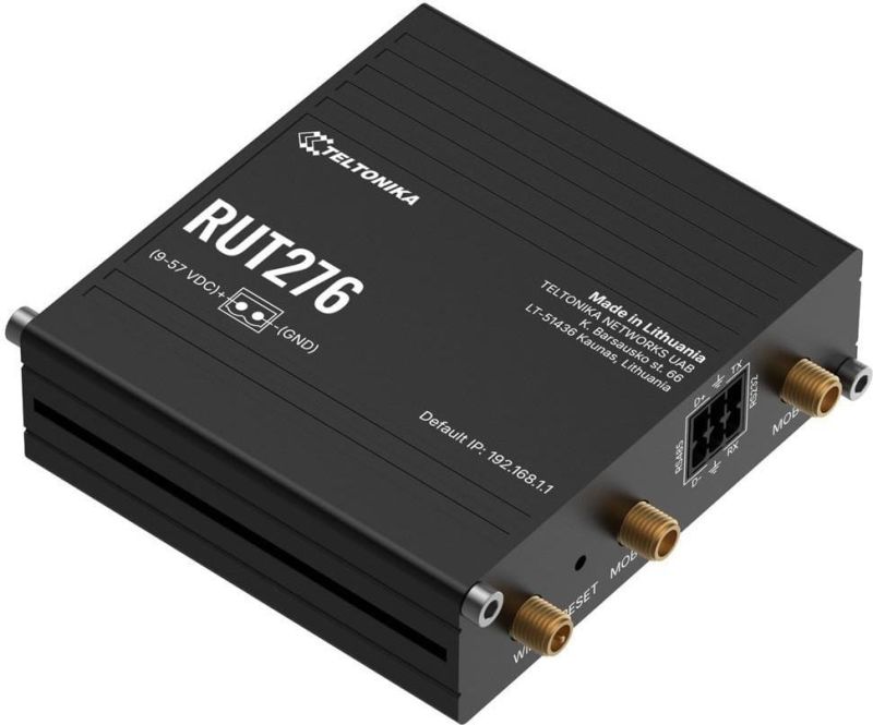 Teltonika RUT276 Industrial cellular 5G Wi-Fi Router, RS232 and RS485