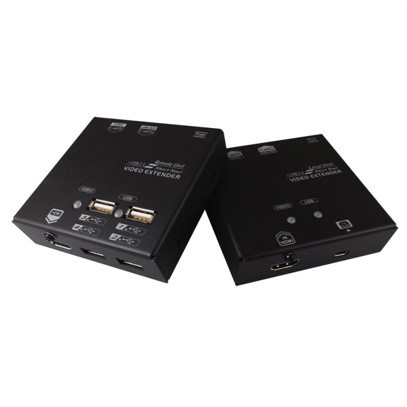 Roline VALUE KVM Extender over Cat.5e/6, HDMI, 4×USB, max. 60m