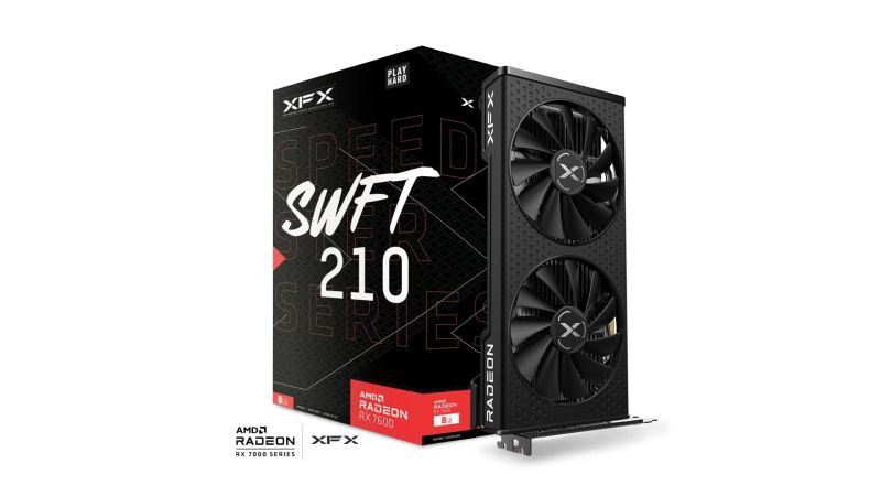 XFX AMD Radeon RX 7600 Speedster SWFT 8GB GDDR6/128-bit, PCIe 4.0, 1× HDMI/3× DP