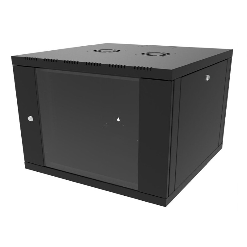 Canovate 6U 600x450x376 SINGLE zidni ormar s bočnim stranama koje se mogu otvoriti izvana, crni (WS3O-9-066DF)