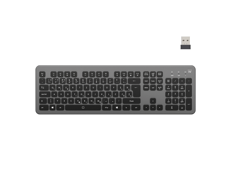 Keyboard Ewent EW3298 Wireless, illuminated, Multimode, SLO