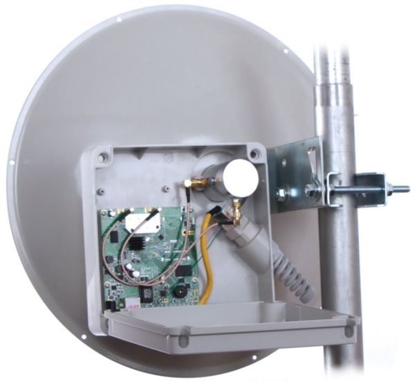 MaxLink MaxStation Mikron 924PR AC Lite, 24dBi dish MIMO shielded antenna, RouterOS L3, complete outdoor unit